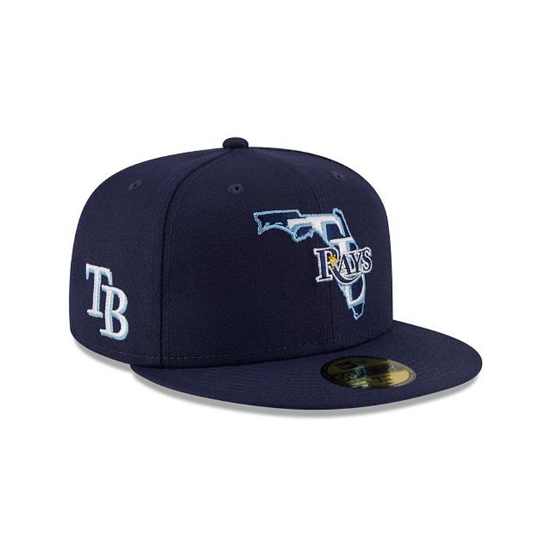 MLB Tampa Bay Rays Local 59Fifty Fitted (QUT7742) - Blue New Era Caps